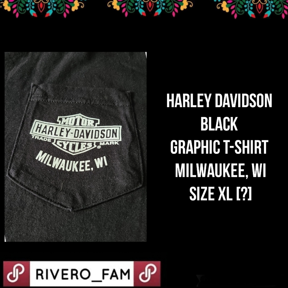 HARLEY DAVIDSON | BLACK GRAPHIC T-SHIRT |  MILWAUKEE, WI | SIZE XL [?]